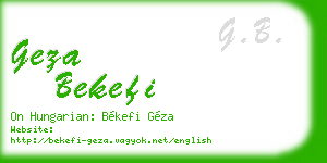 geza bekefi business card