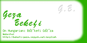 geza bekefi business card